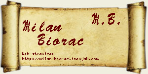 Milan Biorac vizit kartica